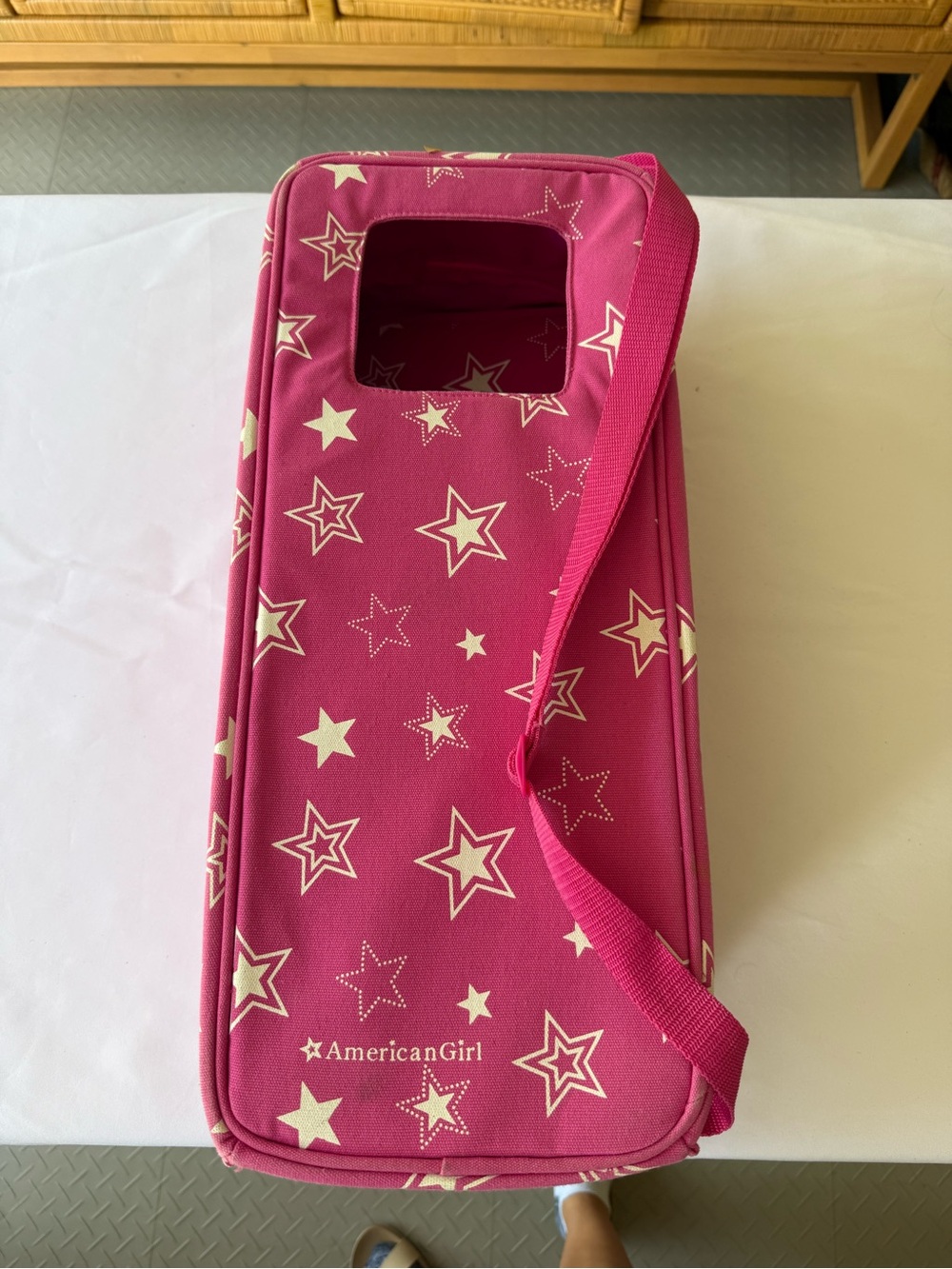 American Girl Hot Pink Star-Print Doll Carrier with Shoulder Strap